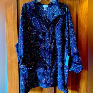 3/4 sleeve button front